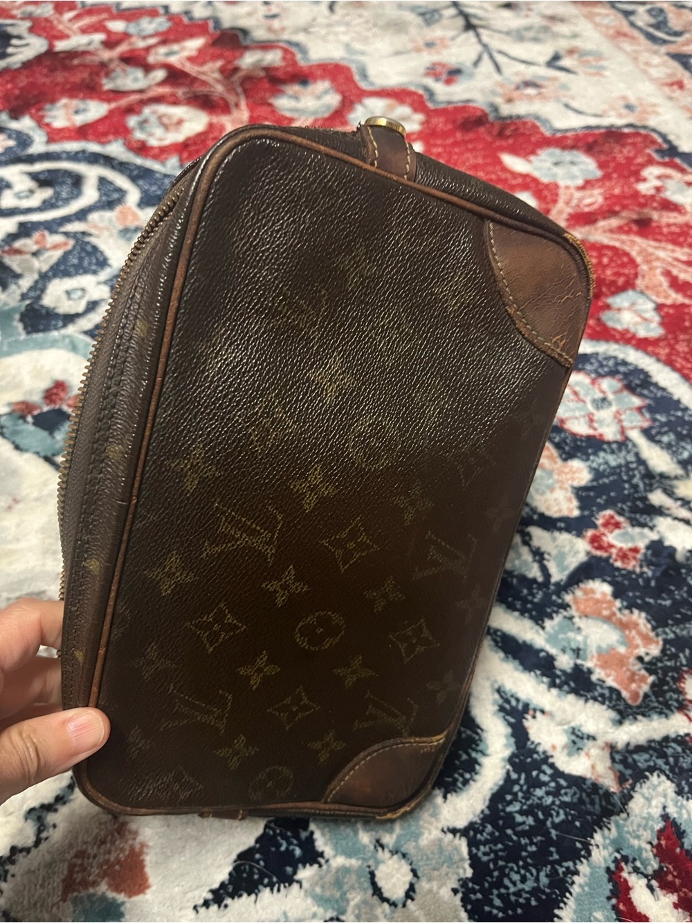 Authentic Vintage Louis Vuitton Monogram Canvas Toiletry Cosmetic Travel Pouch - Picture 6 of 12